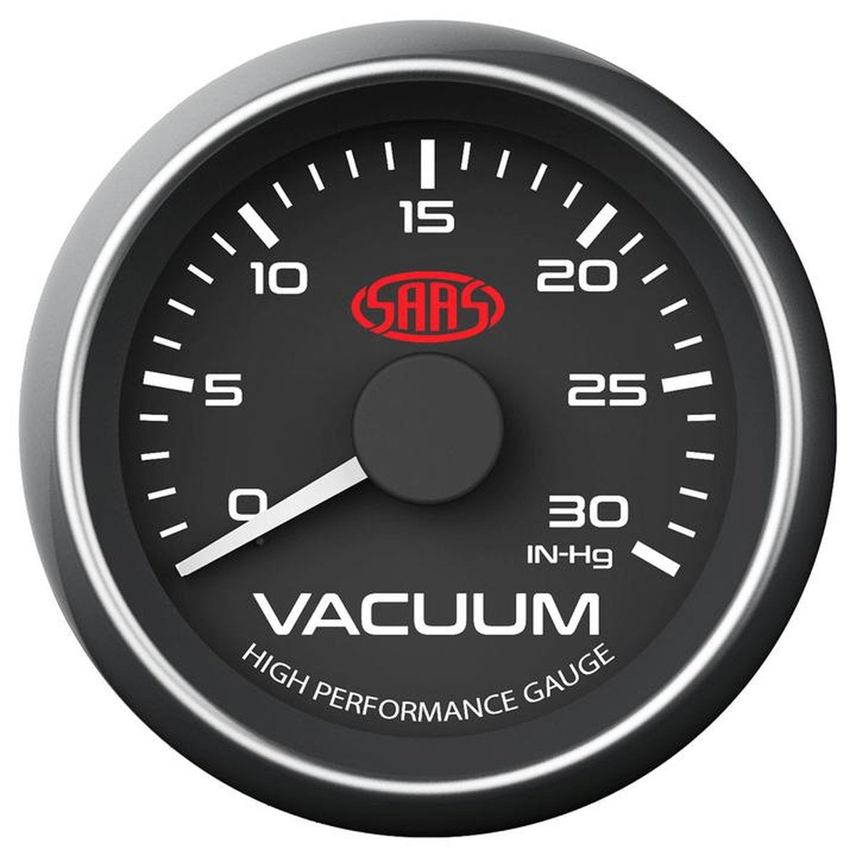 SAAS Muscle Series 2-1/16" Vacuum Gauge 0-30 In Hg Black SG-VAC52B
