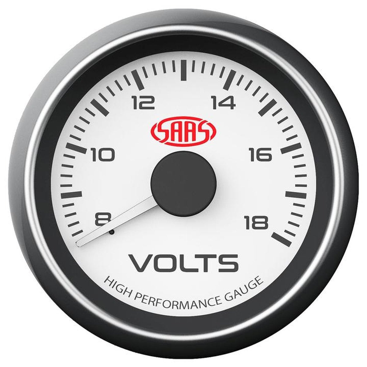 SAAS Muscle Series 2-1/16" Voltmeter Gauge 8-18 Volts White SG-VLT52W
