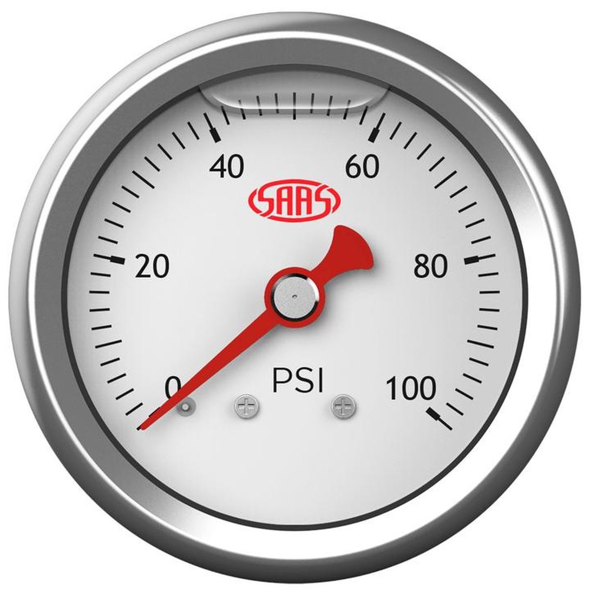 SAAS 41mm Fuel Pressure Gauge 0-100 Psi Liquid Filled White SG100W