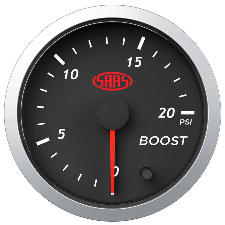 SAAS Street Series 2-1/16" Boost Gauge Diesel 0-20 Psi Black SG21212
