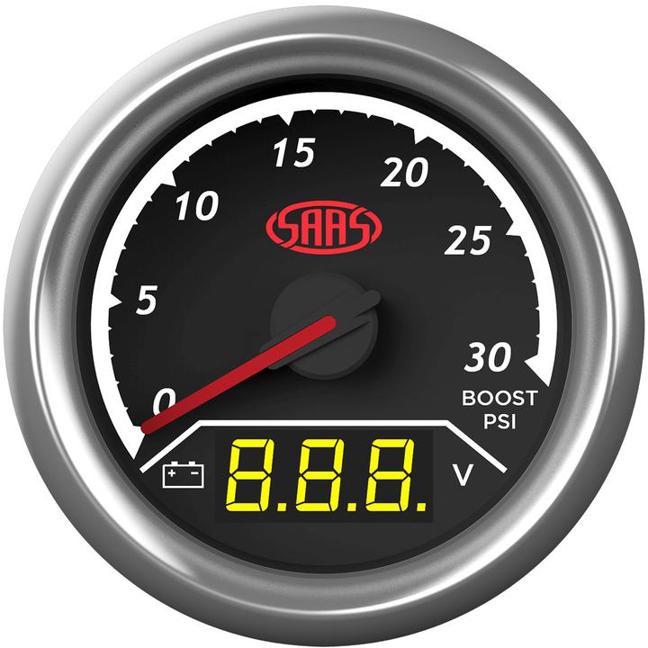 SAAS Trax Series Dual Gauge Boost 0-30 Psi/Volt 8-18V SG611250