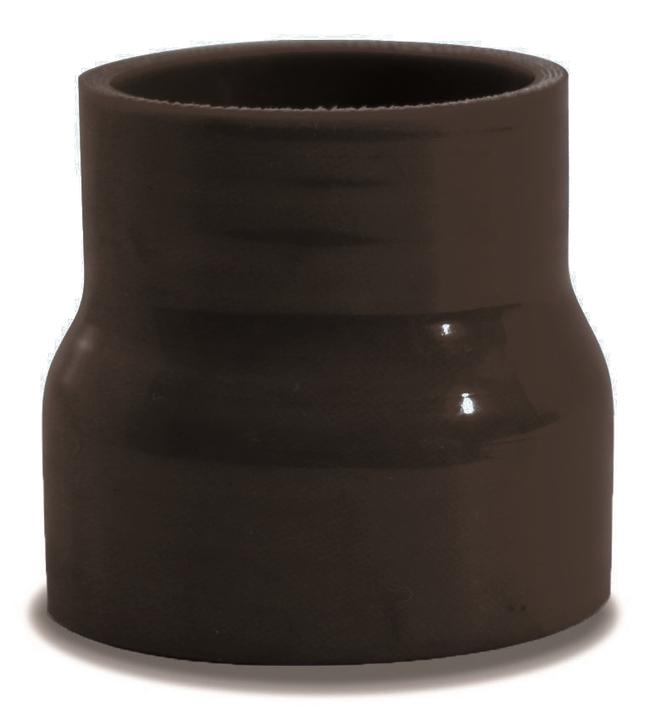 SAAS Silicone Straight Reducer 57 x 70 x 76mm Black SSH577076