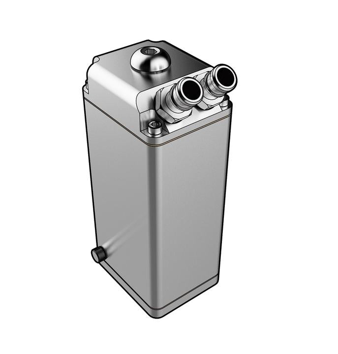 SAAS Oil Catch Can Baffled Rectangle Billet (Polished) 600mL ST1011
