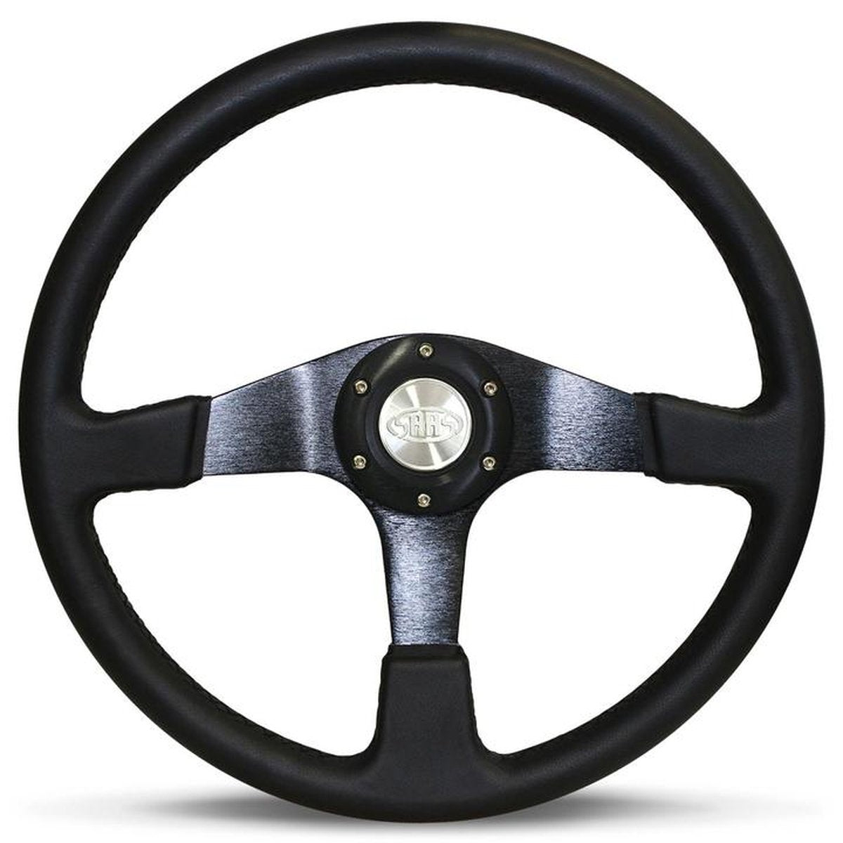 SAAS Steering Wheel Octane Leather Black Spoke 380mm SW515BL-R