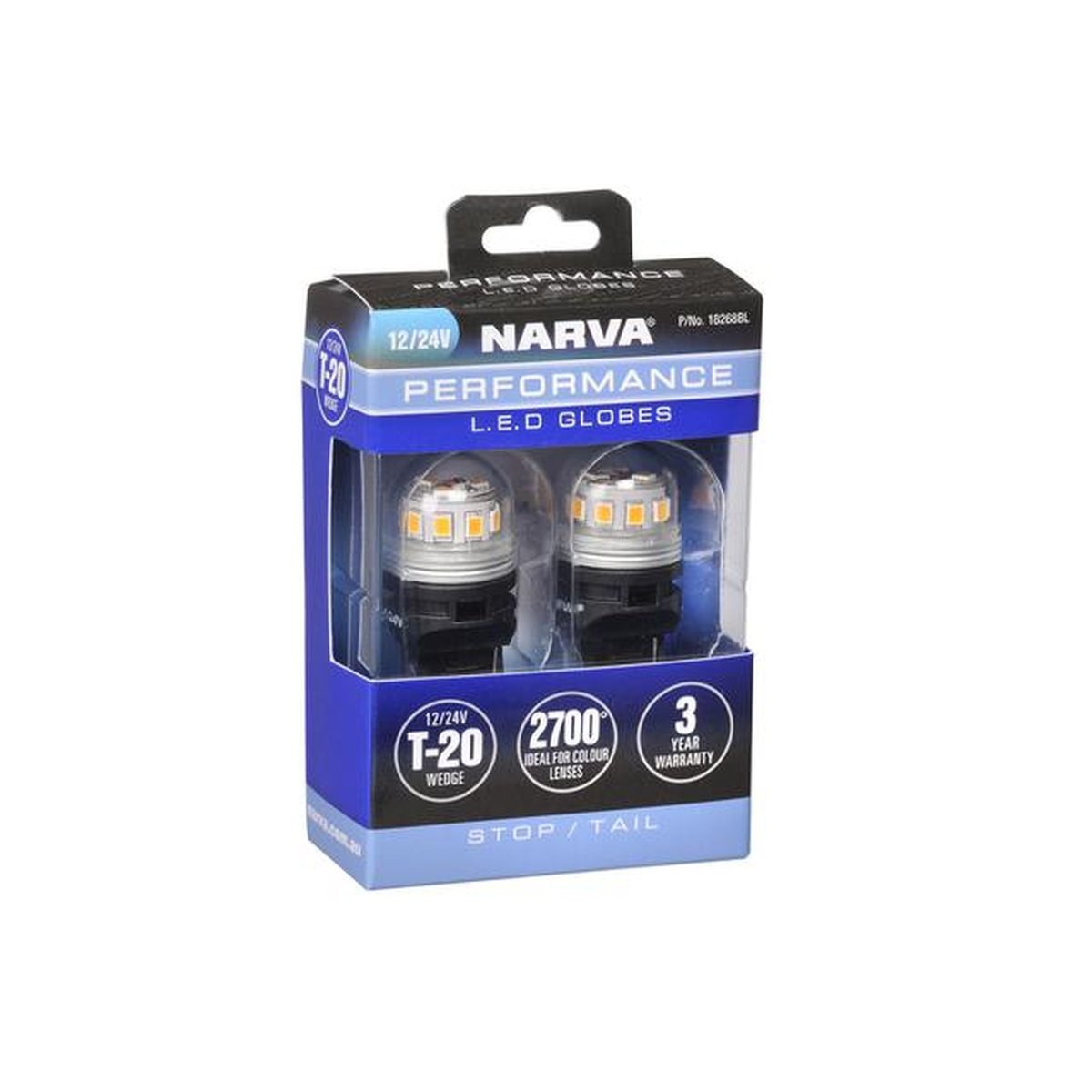 Narva Globe 12V T20 W21/5W Wedge 18268BL