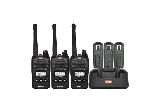 GME CB Handheld UHF Radio 2/0.5Watt Family/Triple Pack TX677FP