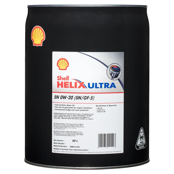 Shell Lubricants Helix Ultra 0W20 Full-Syn Engine Oil SN/GF-5 20L 300012183