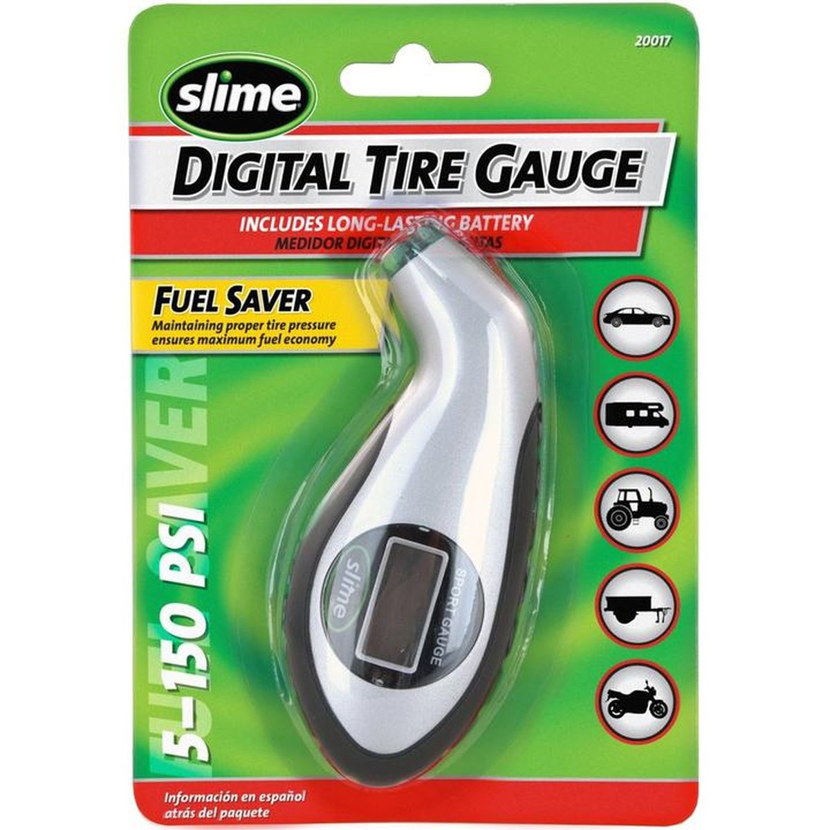 Slime Digital Sports Tyre Pressure Gauge 5-150 PSI 20017