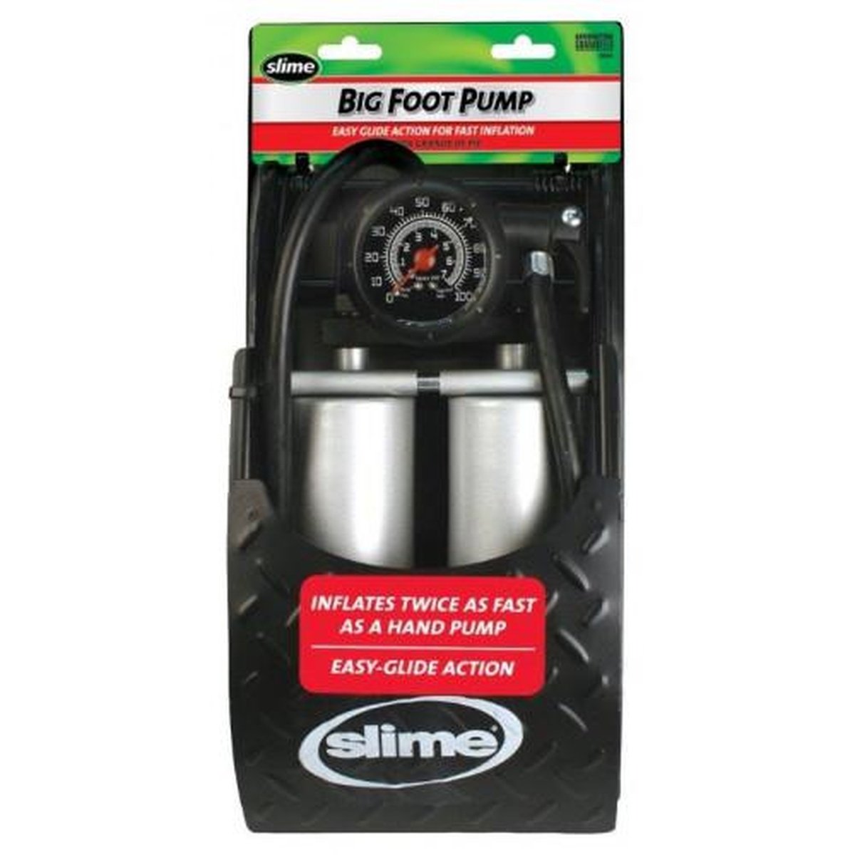 Slime Heavy Duty Foot Pump Dual Piston 2064