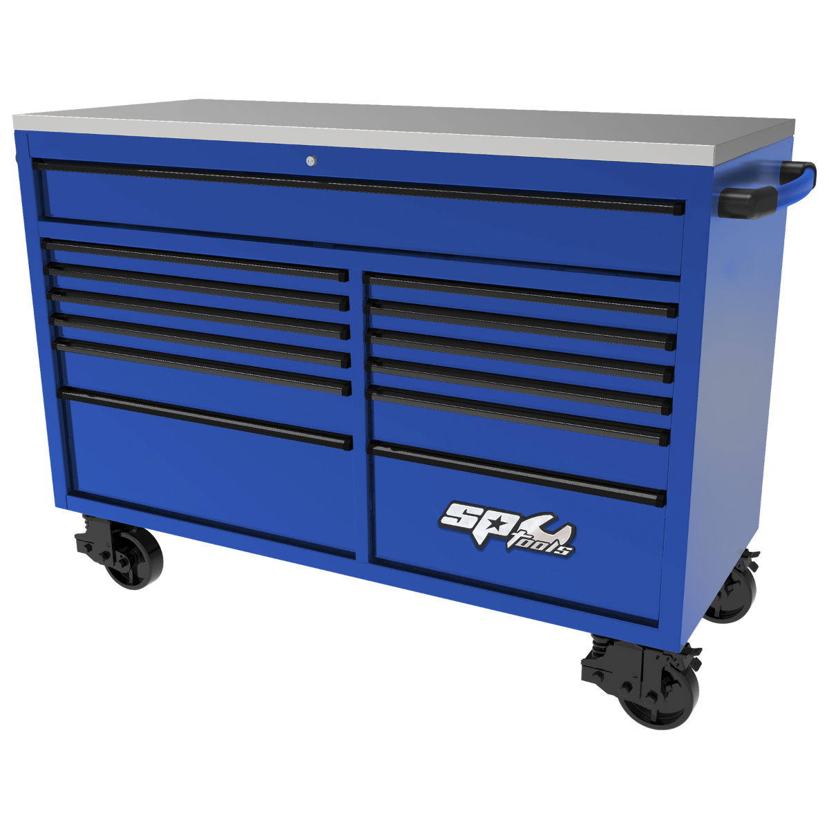SP Tools 59in. 13 Drawer USA Sumo Rollercab Blue/Black SP44725BL