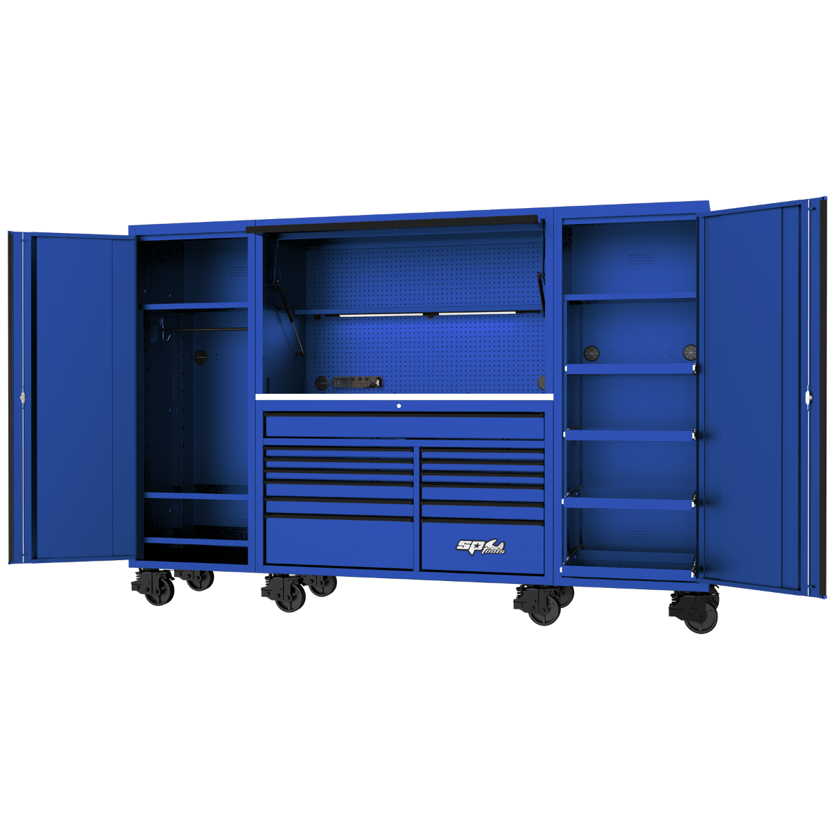 SP Tools 114in. USA Sumo Series Workstation Rollcab Blue/Black SP44790BL