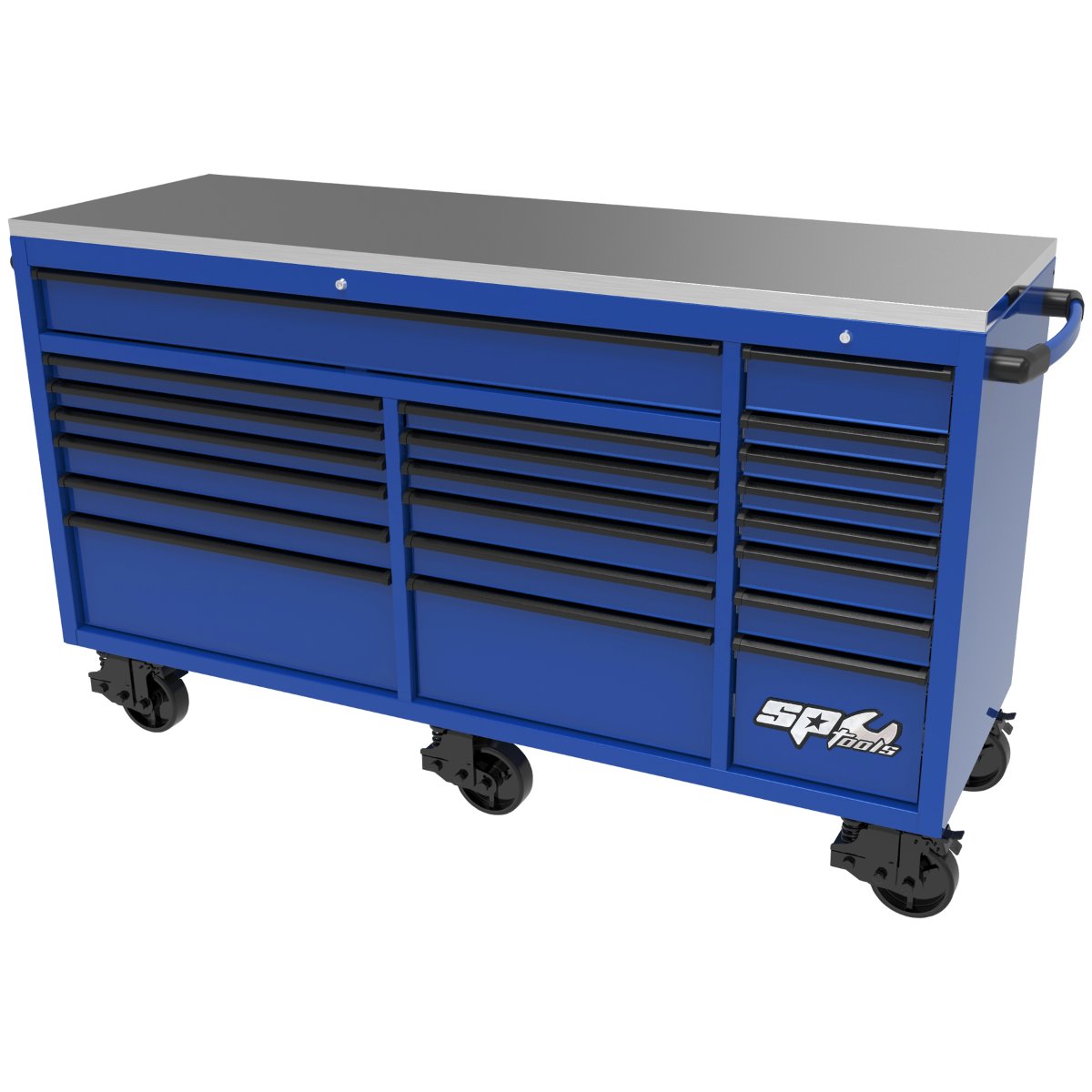 SP Tools 73in. 21 Drawer USA Sumo Rollercab Blue/Black SP44825BL