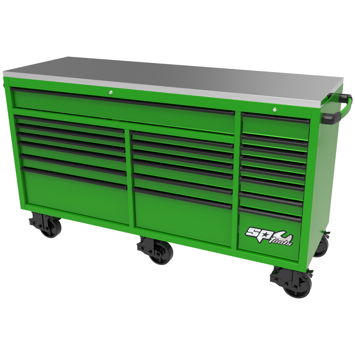 SP Tools 73in. 21 Drawer USA Sumo Rollercab Greeb/Black SP44825G