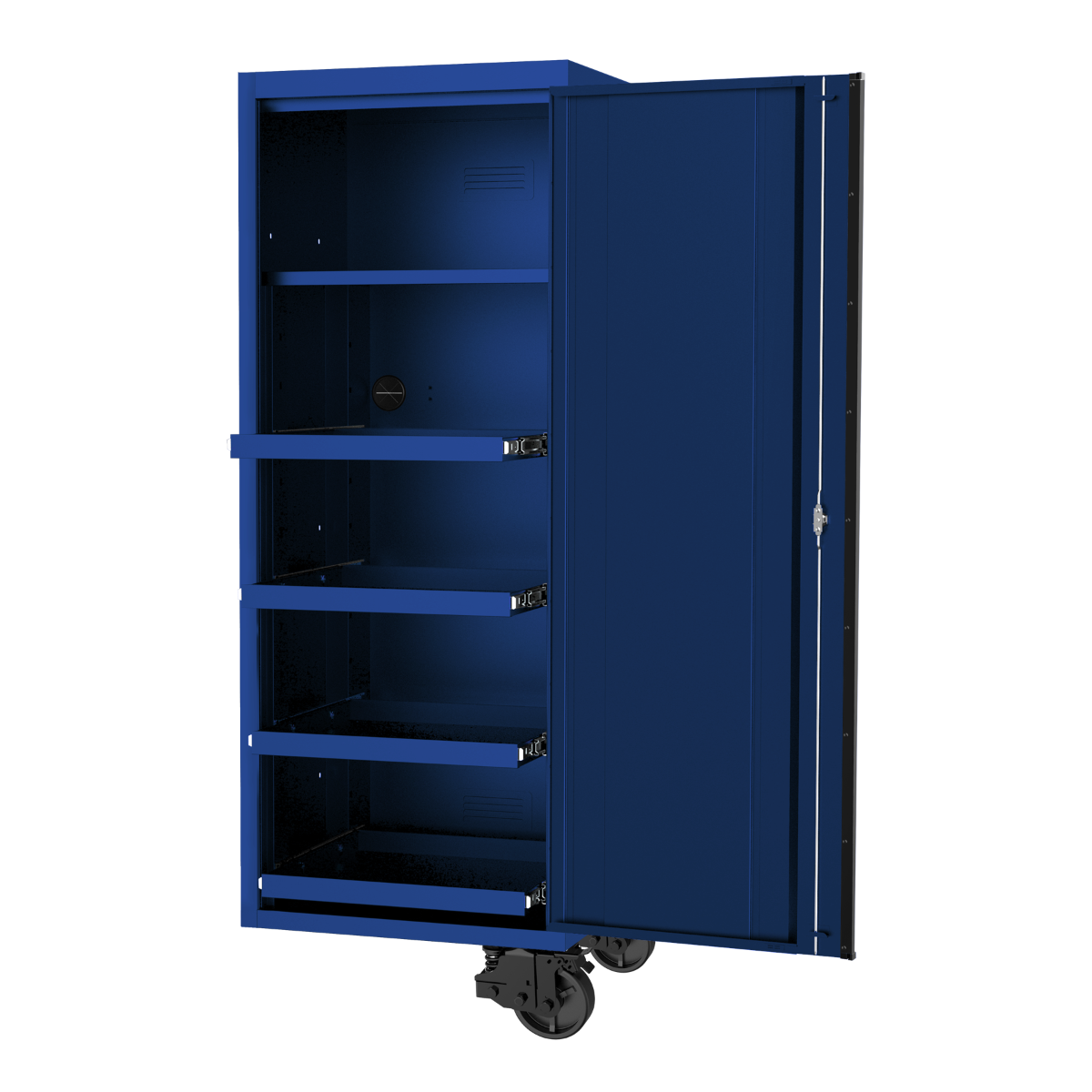 SP Tools 27in. USA Sumo Side Cabinet 4Roller Shelves +1Fixed Shelf Blue/Black SP44880BL