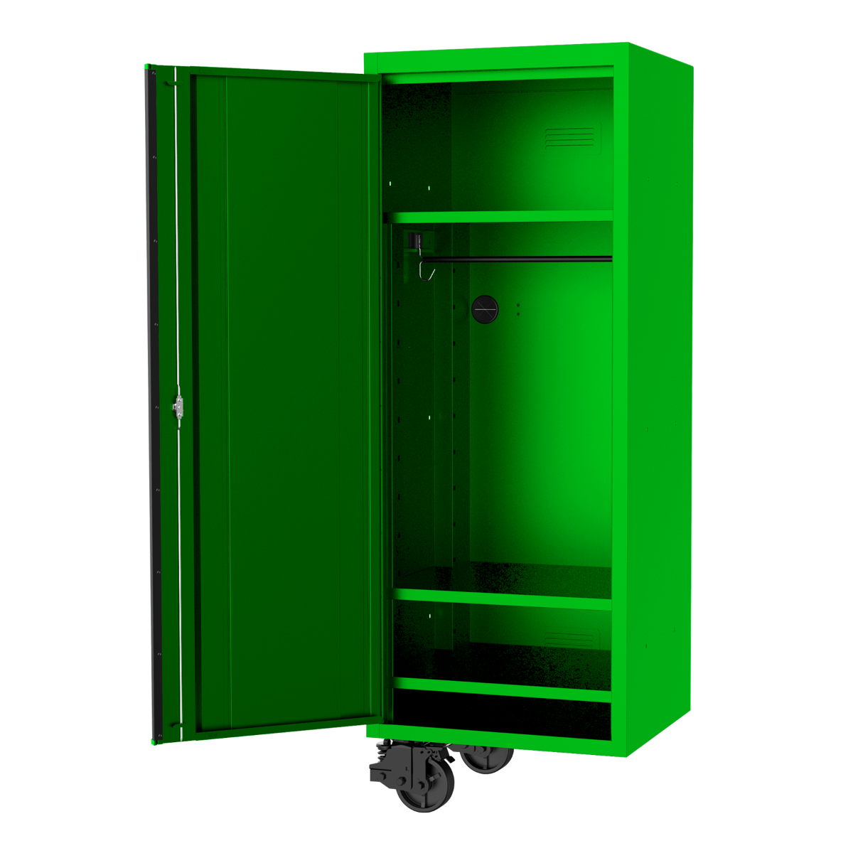 SP Tools 27in. USA Sumo Series Side Cabinet 3Fixed Shelves + Clothes Hang Rail Green/Black SP44885G