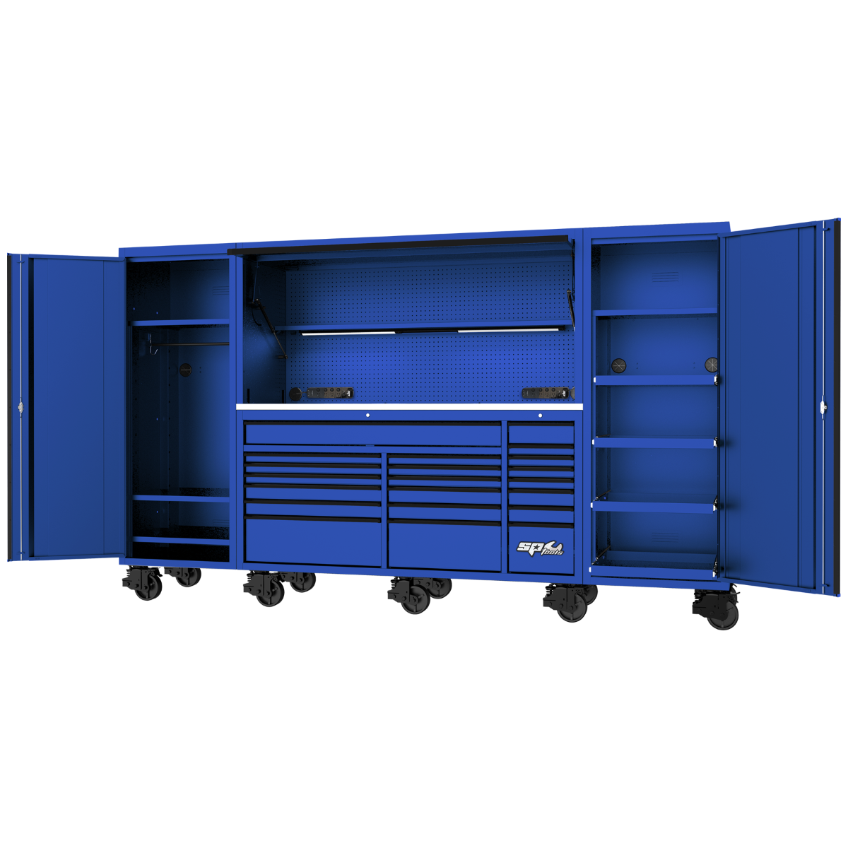 SP Tools 128in. USA Sumo Series Workstation Rollcab Blue/Black SP44890BL