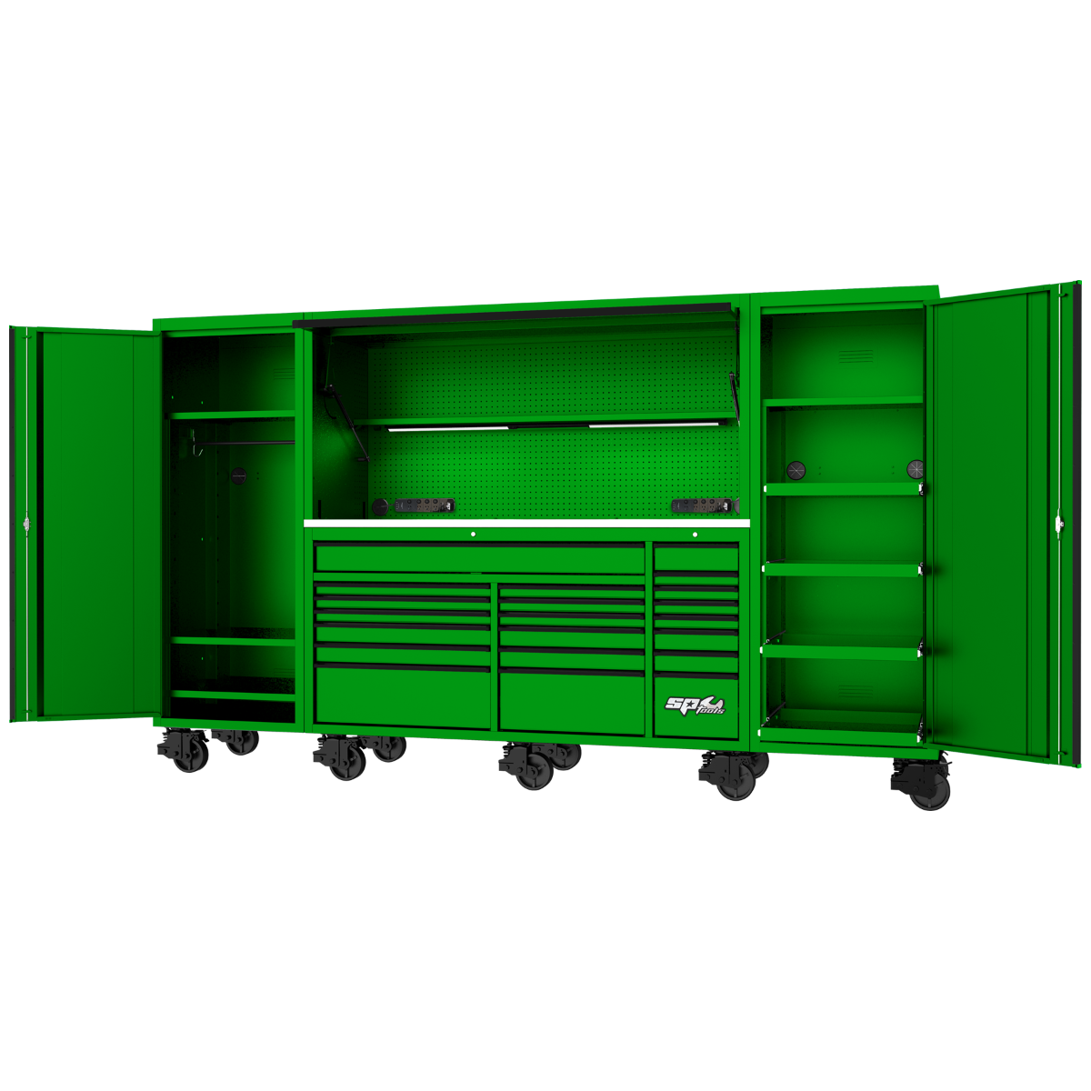 SP Tools 128in. USA Sumo Series Workstation Rollcab Green/Black SP44890G