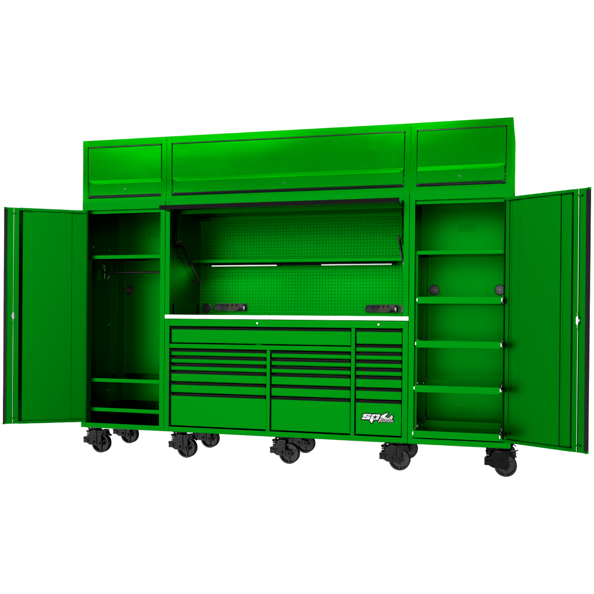 SP Tools 128in. USA Sumo Series Complete Workstation Rollcab Green/Black SP44895G