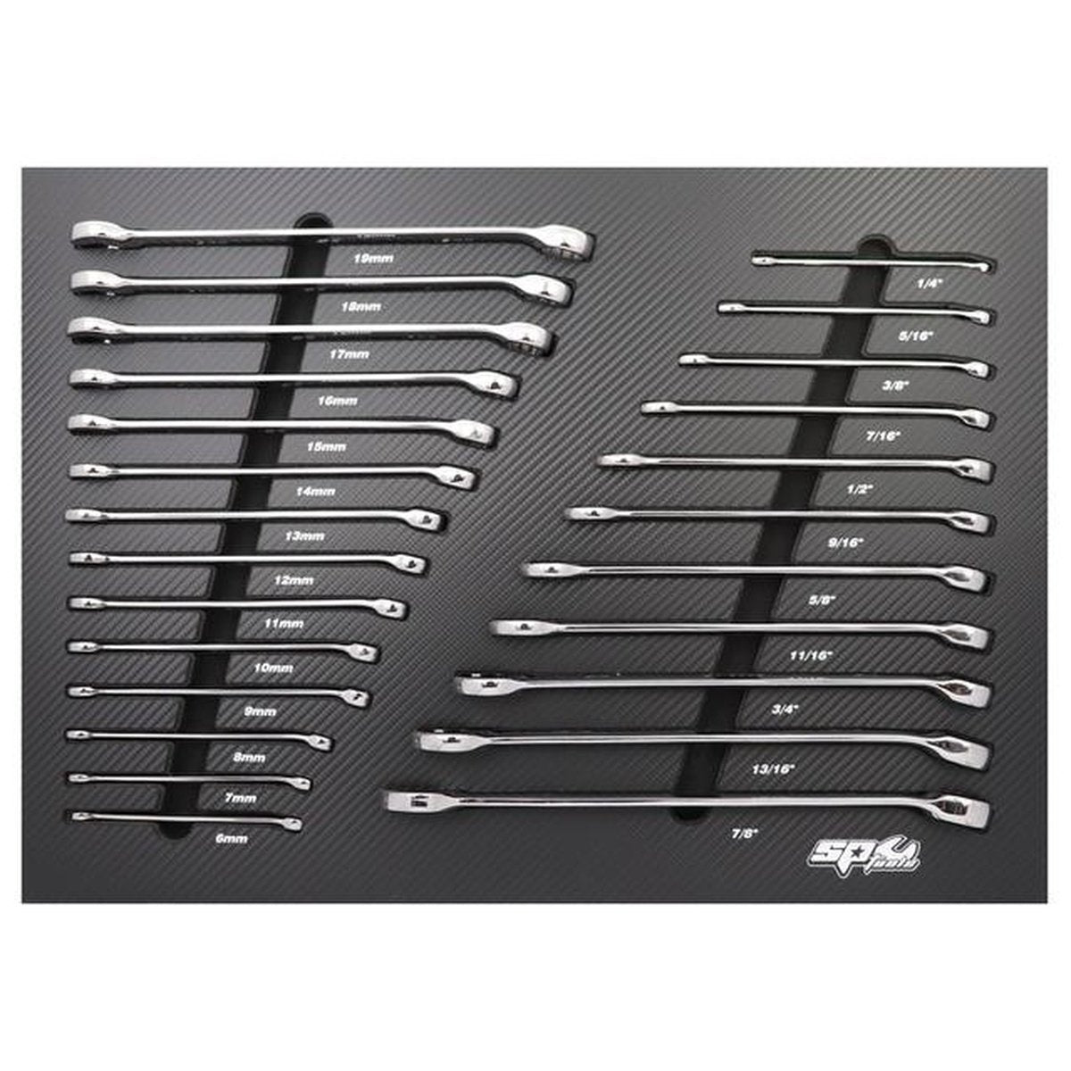 SP Tools Eva Tool Kit MSP 25 Pc Met/SAE Quad Dr Roe Spanners