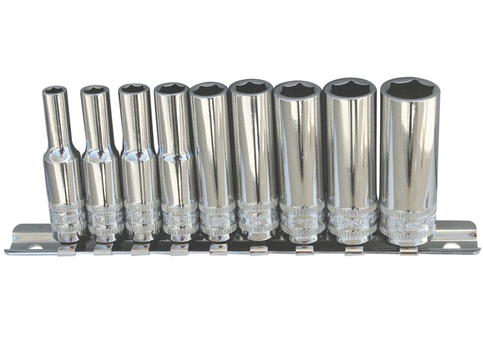 SP Tools Socket Rail 1/4"Dr 12PT 9Pc SAE Deep