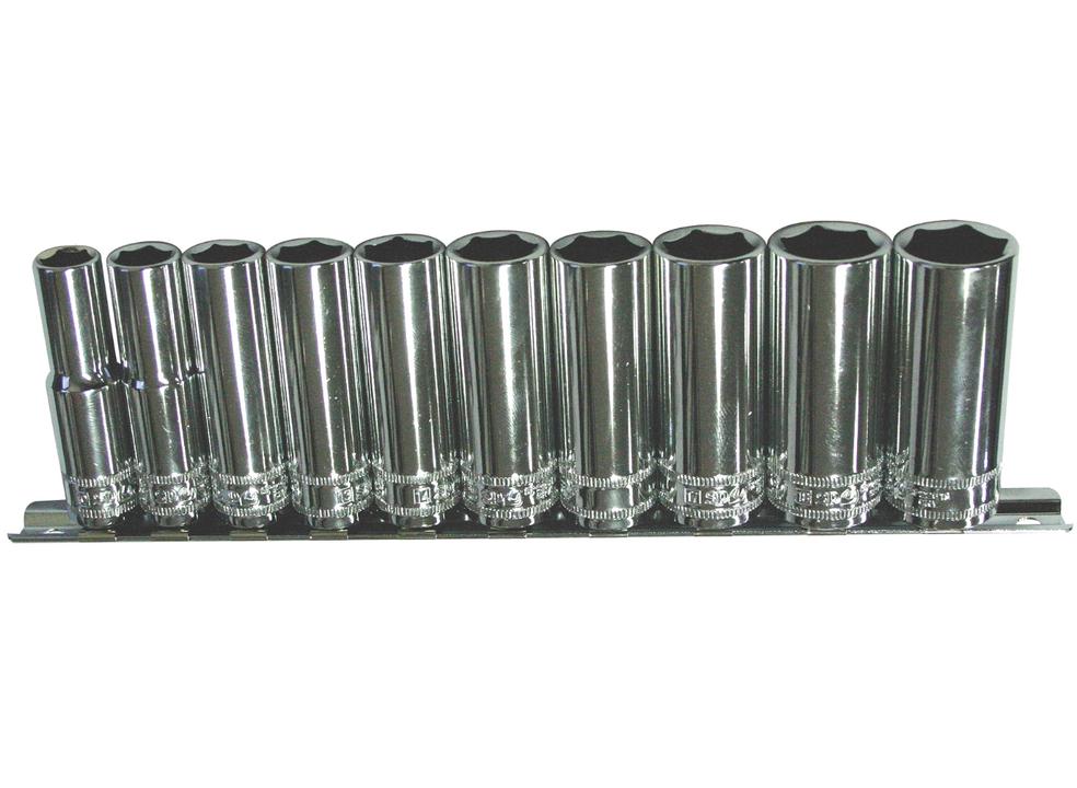 SP Tools Socket Rail 3/8"Dr Deep 6PT 10Pc Metric