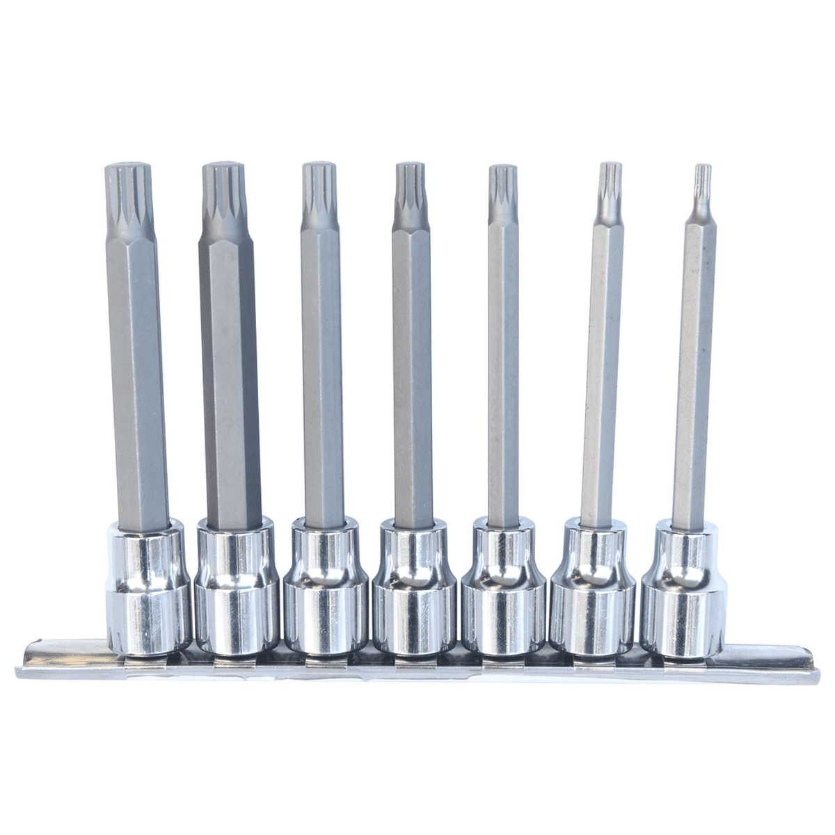 SP Tools 7Pc 3/8" Dr 100mm Spline Bit Socket Rail