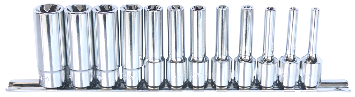 SP Tools 12Pc 3/8" Dr Deep E Torx Socket Rail