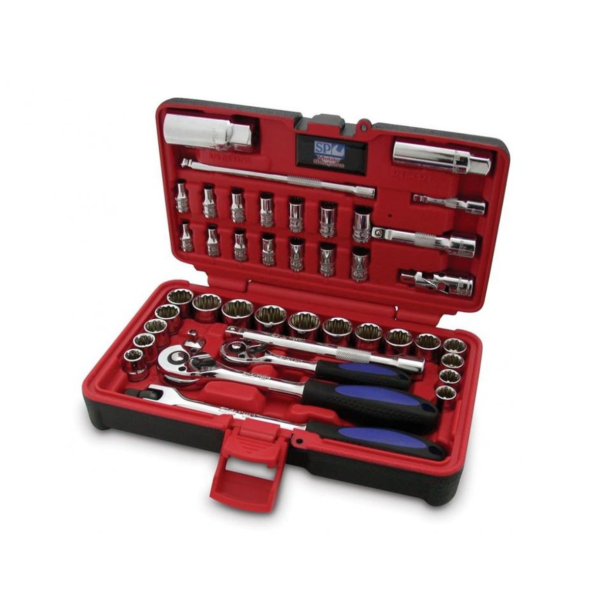 SP Tools Socket Set 1/4 & 3/8" Drive 42 Pc Metric/SAE In X-Case