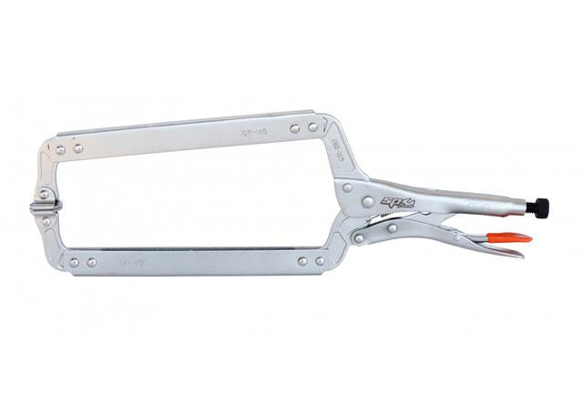 SP Tools Pliers Locking C-Clamp Deep Throat Swivel Pad 450M