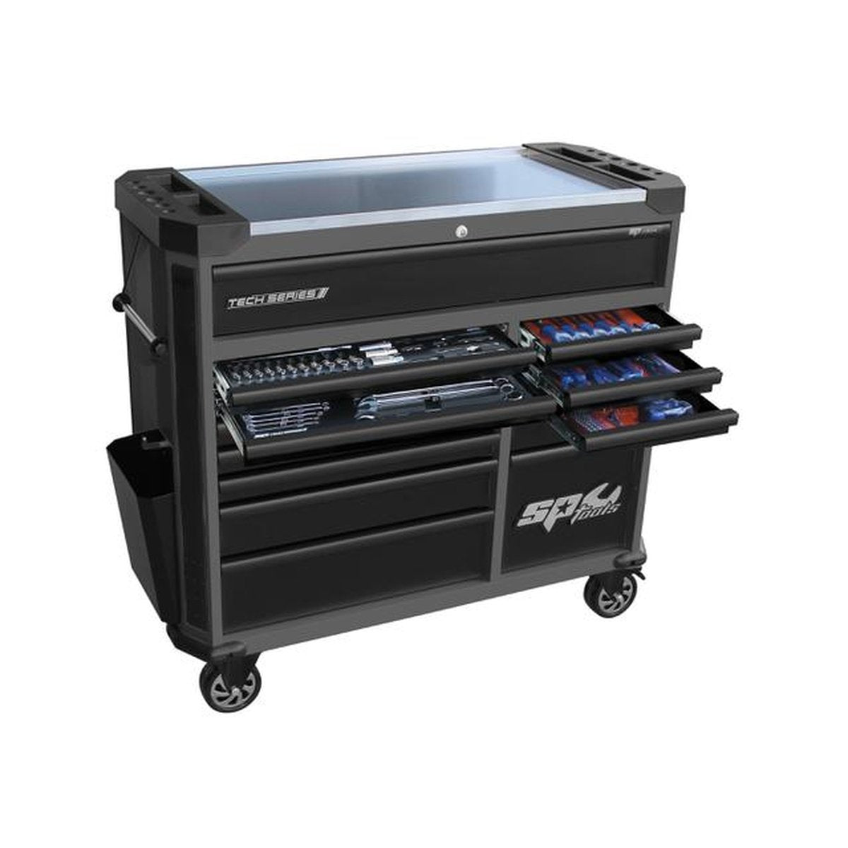 SP Tools Tech Series Roller Cabinet Tool Kit 347pc Metric/SAE Diamond Black