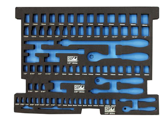 SP Tools EVA Foam Tray Insert 81pc Metric/SAE Suits SP50003