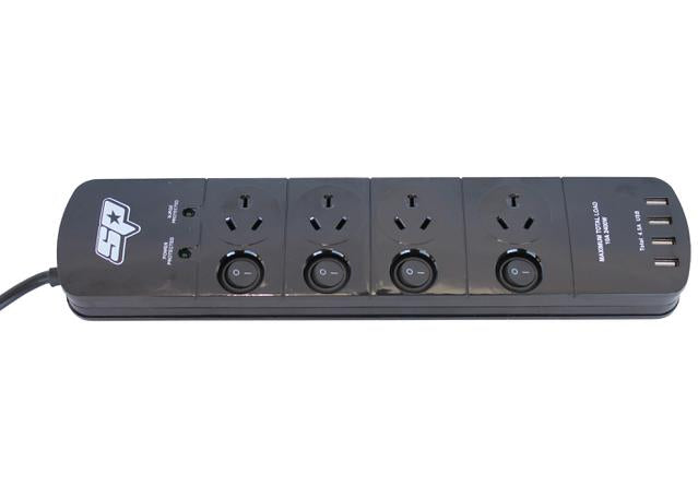 SP Tools Power Board 4 Outlets & 4 USB Ports