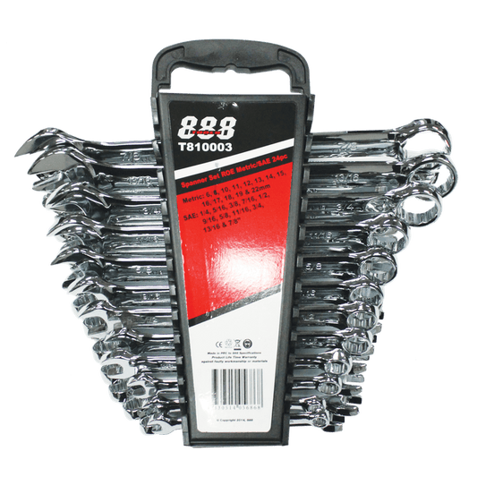 888 By SP Tools Spanner Set Roe Metric/SAE 24Pc