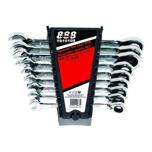 888 By SP Tools Spanner Set Gear Roe Reversible Metric 9Pc