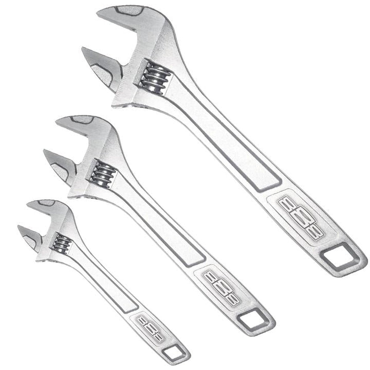 888 By SP Tools Adjustable Wrench Set 150/200/250 Chrome