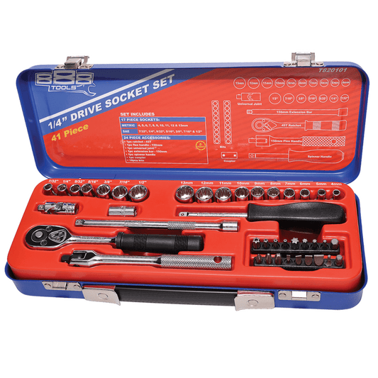 888 By SP Tools Socket Set 888 1/4" Dr 6PT Metric/SAE 41Pc