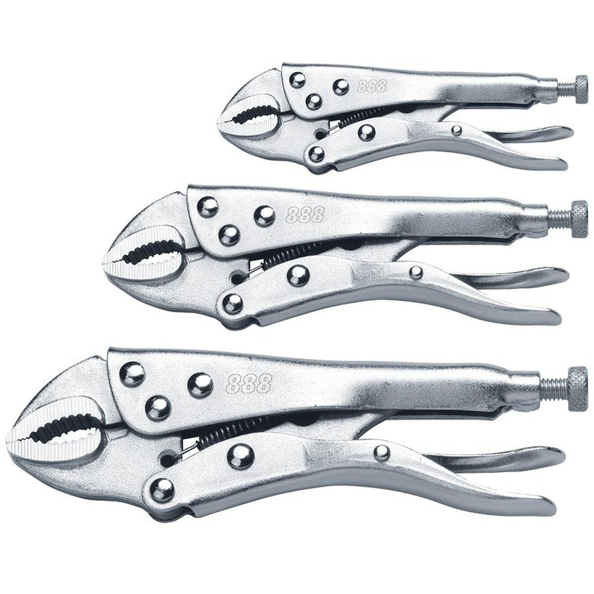 888 By SP Tools Plier Locking Curved Jaw 3Pcs Set