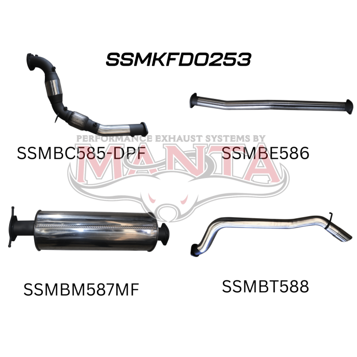 Manta Ford PX2 Ranger 3.2L Turbo Back With Cat Exhaust System SSMKFD0253