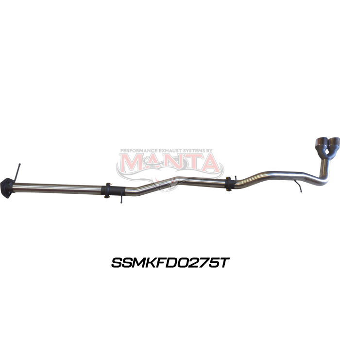 Manta Next Gen T6.2 Ranger V6 3in DPF Back Without Mufflers, Twin Tip Side Exit Exhaust System SSMKFD0275T