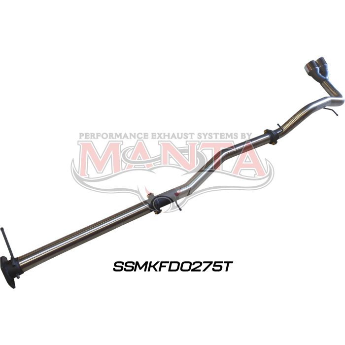 Manta Next Gen T6.2 Ranger V6 3in DPF Back Without Mufflers, Twin Tip Side Exit Exhaust System SSMKFD0275T