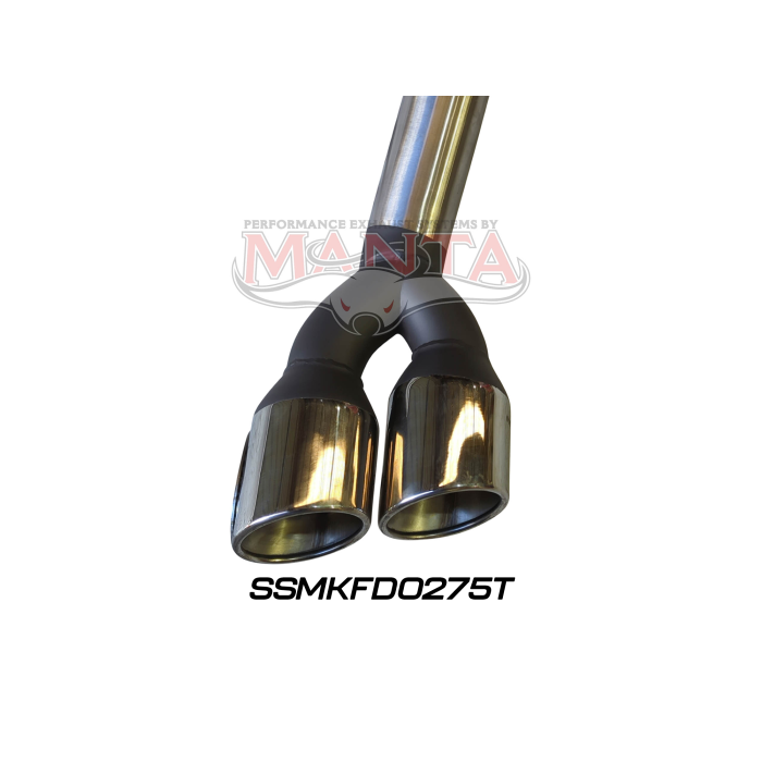 Manta Next Gen T6.2 Ranger V6 3in DPF Back Without Mufflers, Twin Tip Side Exit Exhaust System SSMKFD0275T