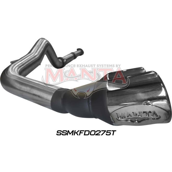 Manta Next Gen T6.2 Ranger V6 3in DPF Back Without Mufflers, Twin Tip Side Exit Exhaust System SSMKFD0275T