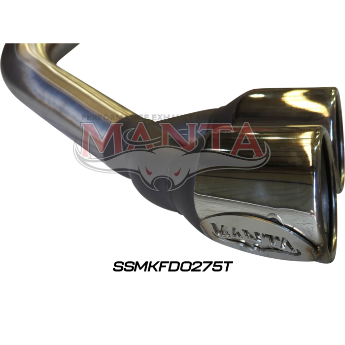 Manta Next Gen T6.2 Ranger V6 3in DPF Back Without Mufflers, Twin Tip Side Exit Exhaust System SSMKFD0275T