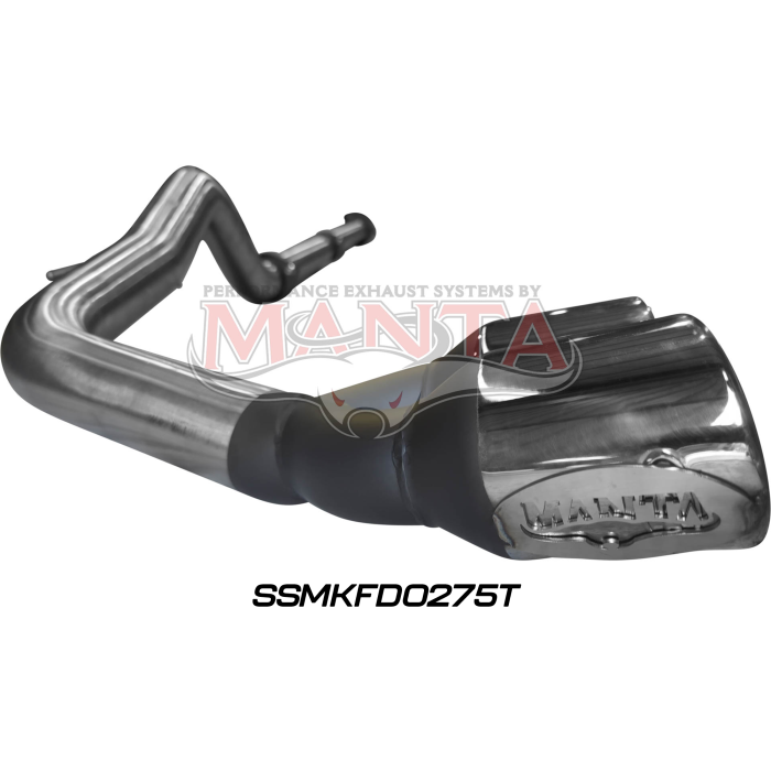Manta Next Gen T6.2 Ranger V6 3in DPF Back Without Mufflers, Twin Tip Side Exit Exhaust System SSMKFD0275T