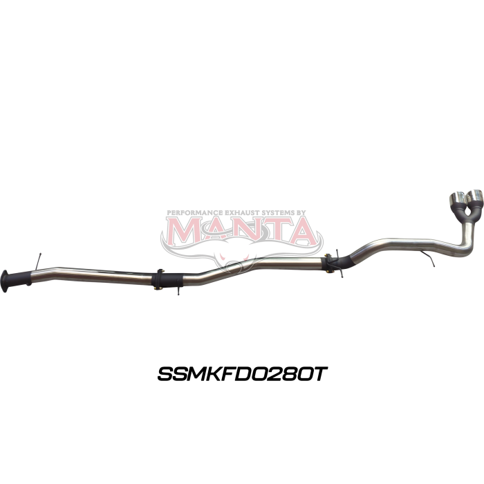 Manta Next Gen T6.2 Ranger 4cyl 2.0 Bi-Turbo 3in DPF Back, Twin Tip Side Exit Exhaust System SSMKFD0280T