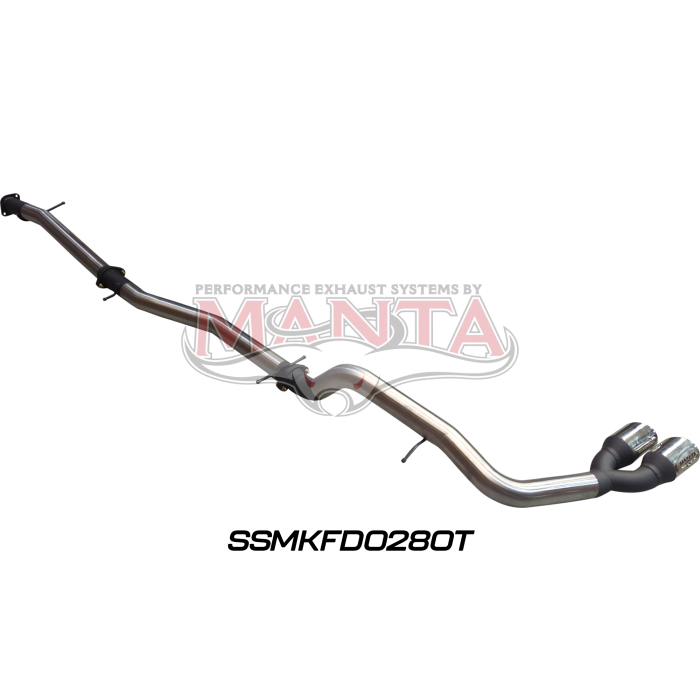 Manta Next Gen T6.2 Ranger 4cyl 2.0 Bi-Turbo 3in DPF Back, Twin Tip Side Exit Exhaust System SSMKFD0280T