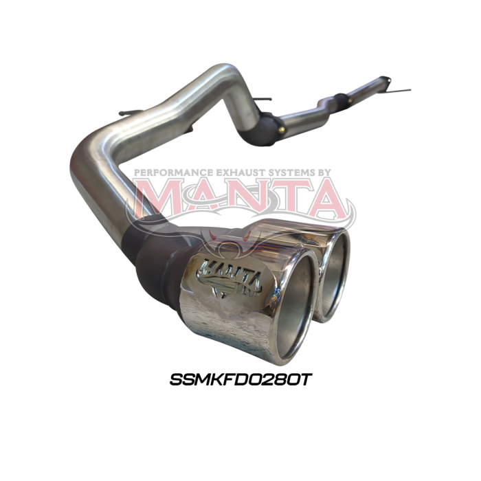 Manta Next Gen T6.2 Ranger 4cyl 2.0 Bi-Turbo 3in DPF Back, Twin Tip Side Exit Exhaust System SSMKFD0280T
