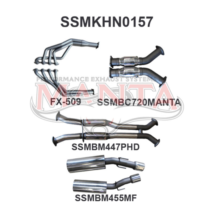 Manta VZ Monaro 3in Dual With 1 7/8 in Extractors Hotdog/Muffler Exhaust System SSMKHN0157