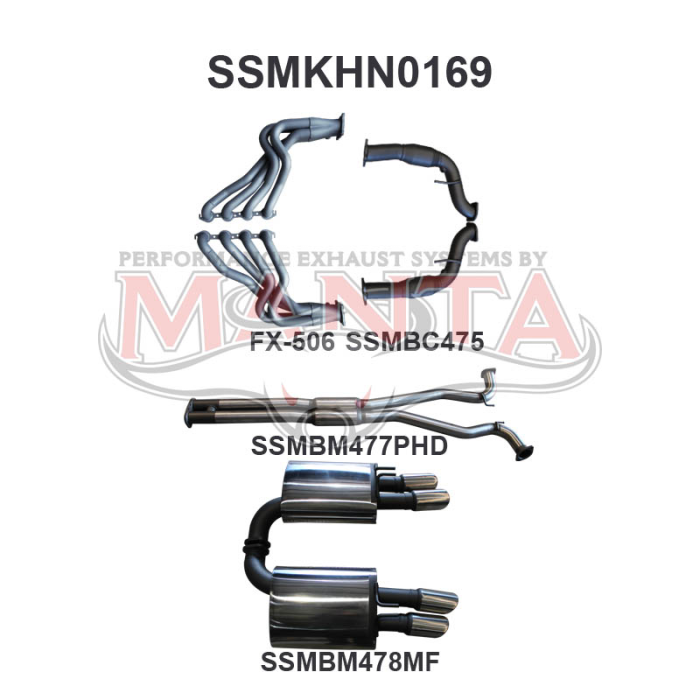 Manta VE V8 Sedan Wagon 3in With 1 7/8 in Extractors Hotdog/Muffler Exhaust System SSMKHN0169