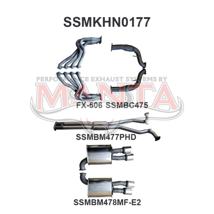 Manta HSV VE E2 Sedan Wagon 3in With 1 7/8 in Extractors Hotdog/Muffler Exhaust System SSMKHN0177
